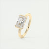 2CT East West Radiant Cut Moissanite Half Bezel Solitaire Engagement Ring