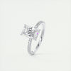 2CT Radiant Moissanite Solitaire Pave Setting Engagement Ring