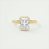 2CT Radiant Cut Moissanite Half Bezel Solitaire Engagement Ring