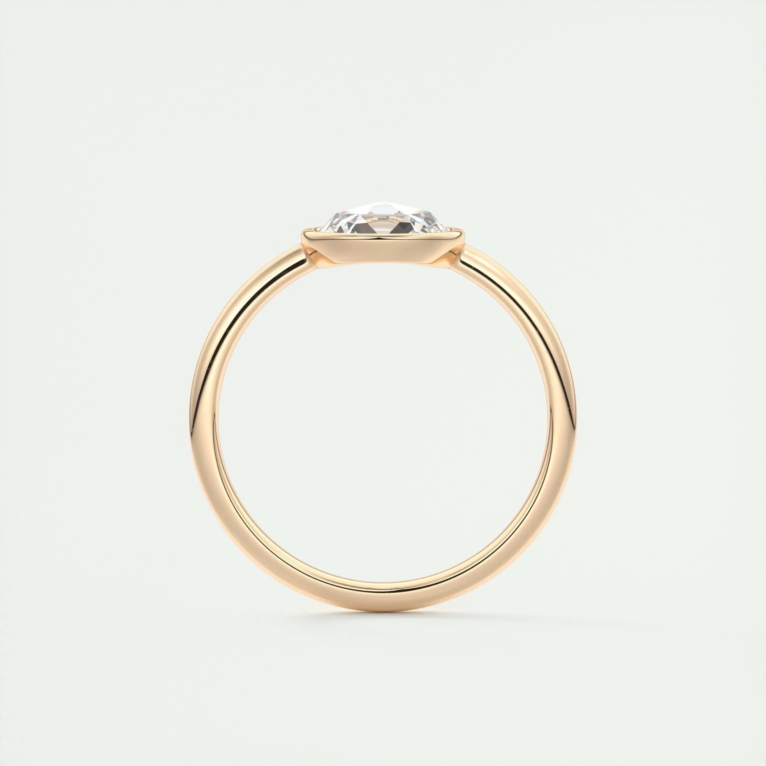 1.8 Ct Rose Cut Round Solitaire Full Bezel Moissanite Diamond  Engagement Ring