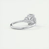 2.0 Ct Emerald Three Stone Moissanite Diamond Engagement Ring