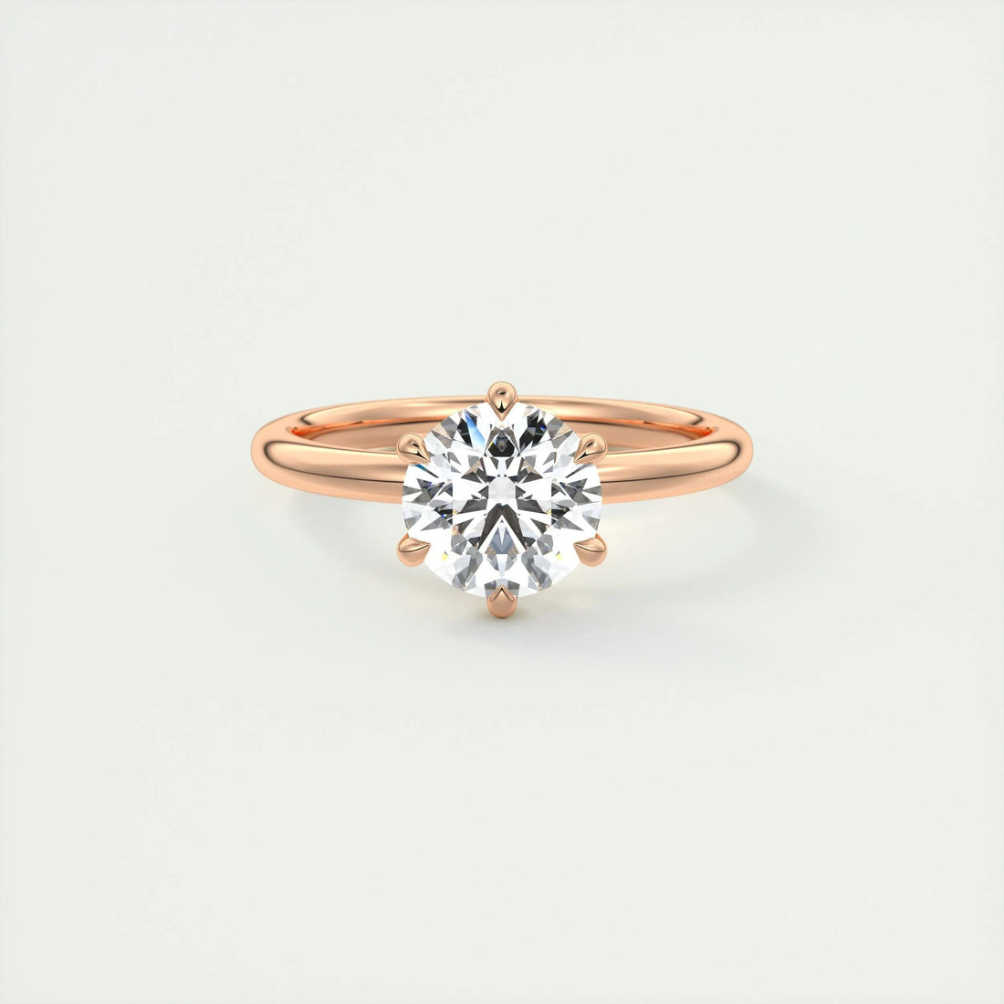 1.86 Ct Solitaire Round Floral Moissanite Diamond Engagement Ring