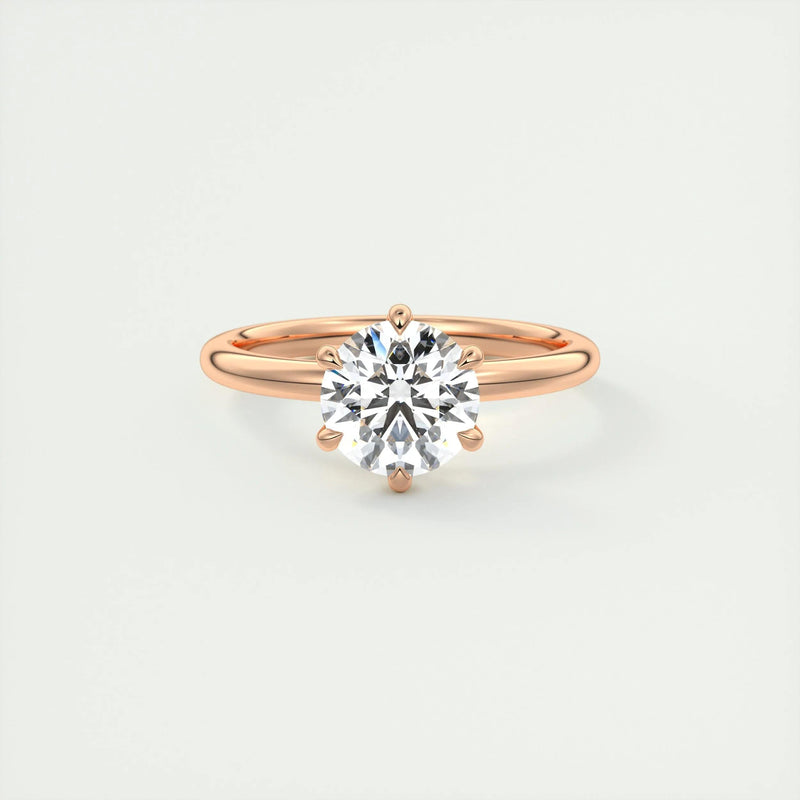 1.86 Ct Solitaire Round Floral Moissanite Diamond Engagement Ring