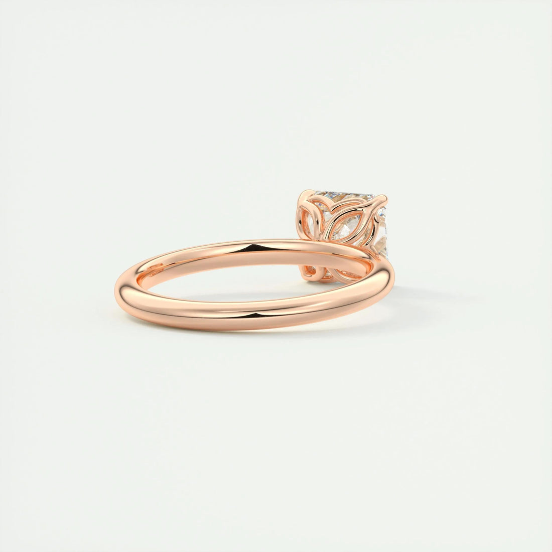 2.0 Ct Asscher Solitaire Moissanite Diamond Engagement Ring