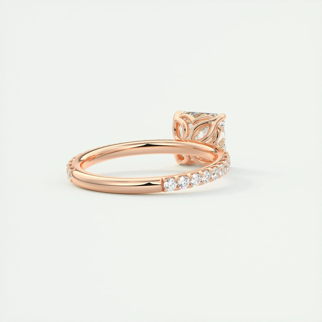 2.0 Ct Asscher  Pavé Moissanite  Diamond  Engagement Ring
