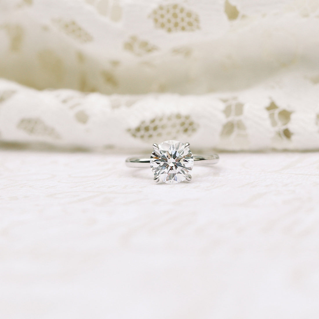 1.75ct Round Brilliant Cut Moissanite Solitaire Engagement Ring