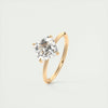 2.0 Ct Asscher Solitaire Moissanite Diamond  Engagement Ring