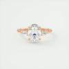 2.2 Ct Oval Three Stone Moissanite Diamond Engagement Ring