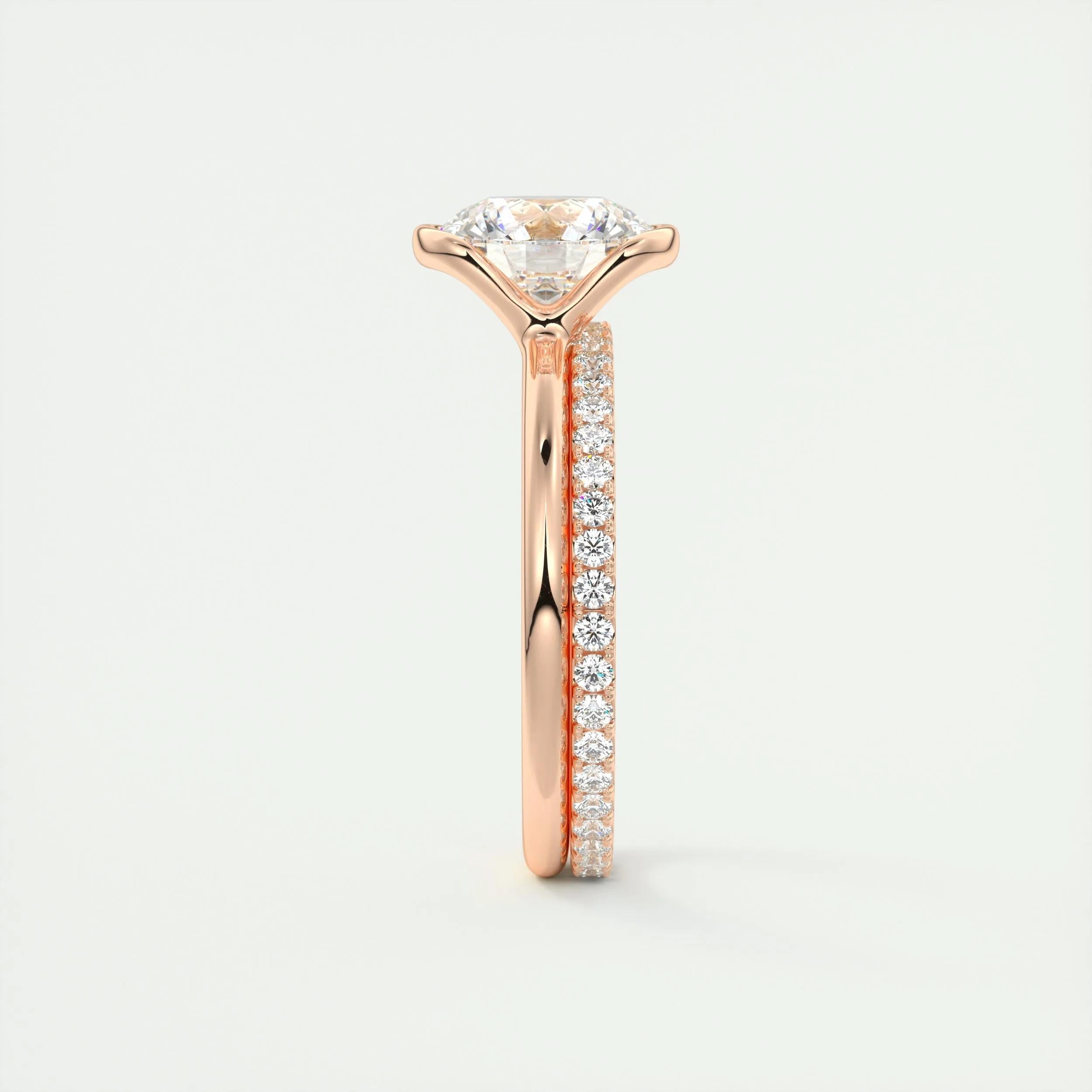 2.1 Ct Round East West Half Bezel Solitaire Moissanite Diamond Engagement Ring