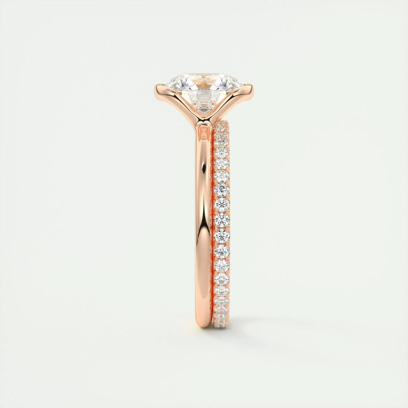 2.1 Ct Round East West Half Bezel Solitaire Moissanite Diamond Engagement Ring