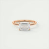 2.0 Ct  Emerald Cut Moissanite Solitaire Diamond Engagement Ring