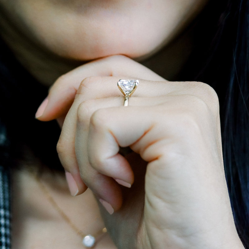 2.75ct Cushion Cut Moissanite Solitaire Engagement Ring