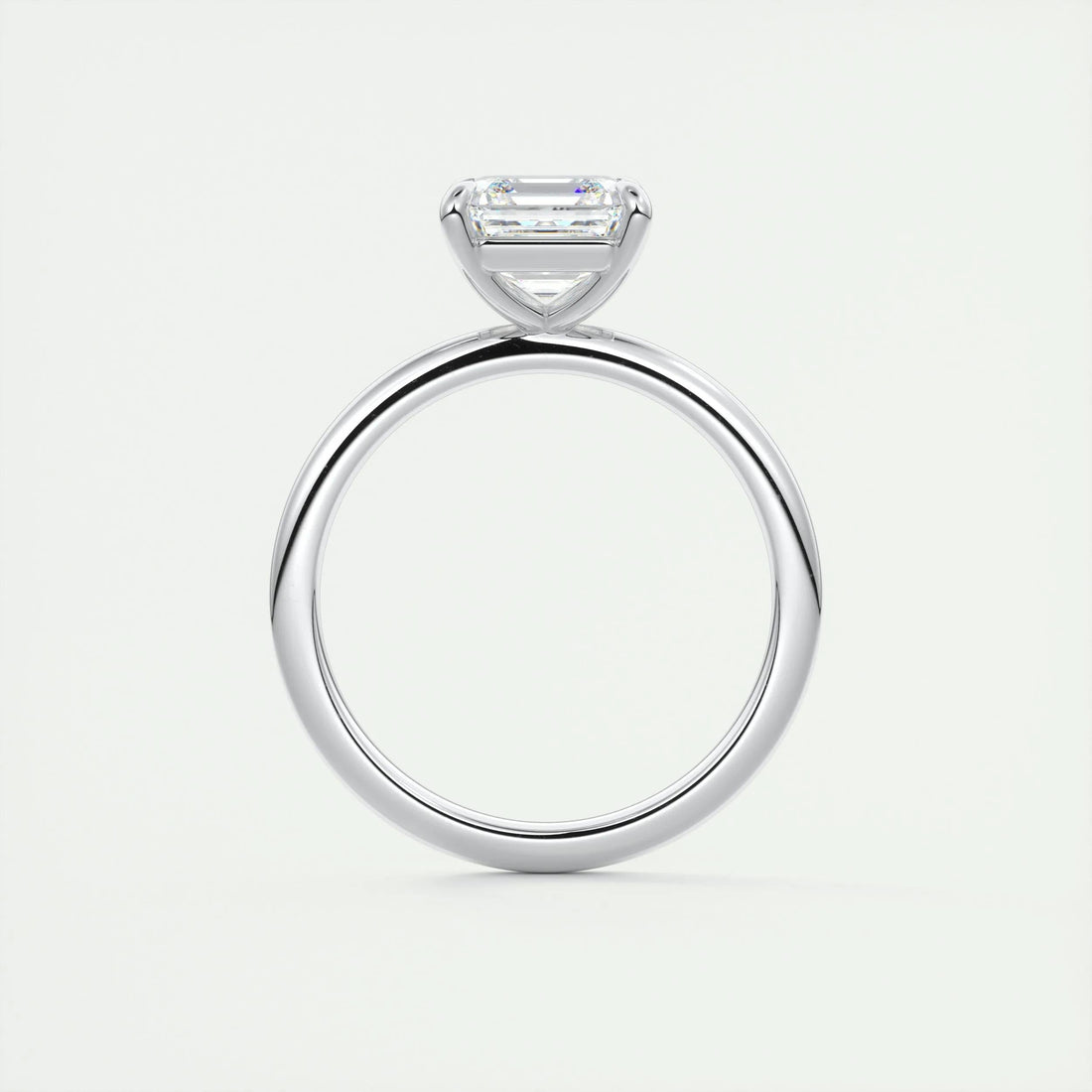 2.0 Ct Asscher Cut Moissanite Solitaire Diamond Engagement Ring