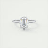 2CT Emerald Cut Moissanite Solitaire Engagement Ring