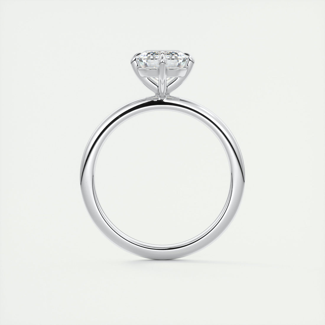 2CT Emerald Cut Moissanite Solitaire Engagement Ring