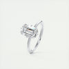 2CT Emerald Cut Moissanite Solitaire Engagement Ring