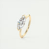2CT Marquise Cut Moissanite Half Bezel Solitaire Engagement Ring