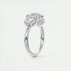 2CT Round Brilliant Cut Moissanite 3 Stones Engagement Ring