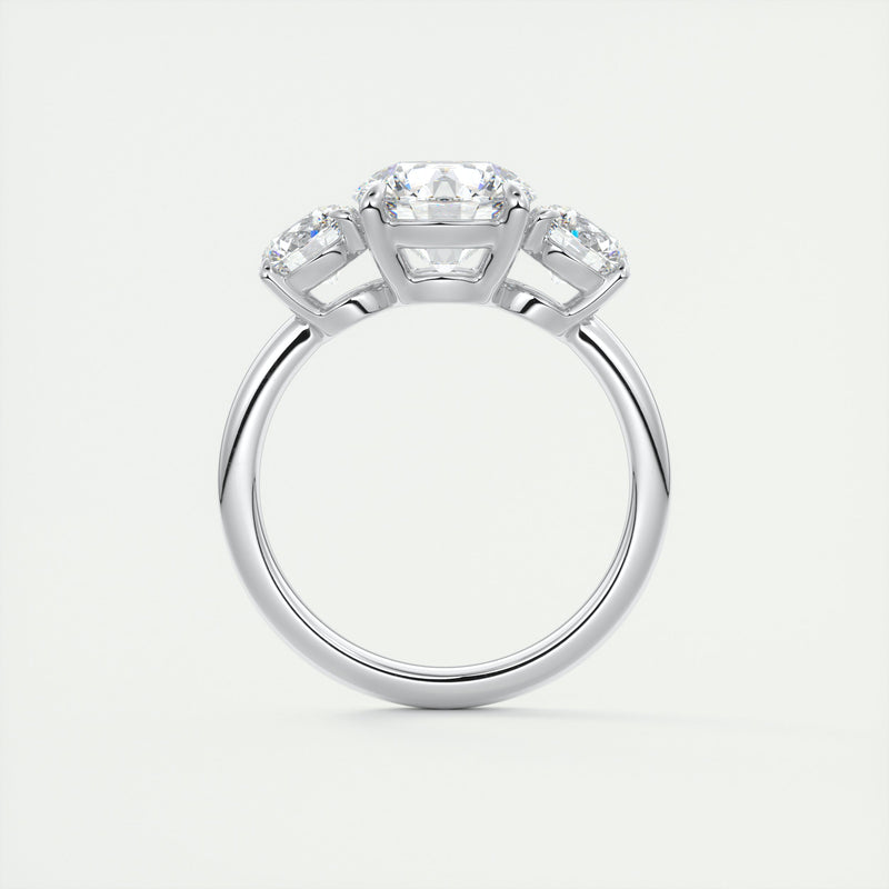 2CT Round Brilliant Cut Moissanite 3 Stones Engagement Ring
