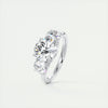 2CT Round Brilliant Cut Moissanite 3 Stones Engagement Ring