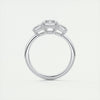 2CT Emerald Cut Moissanite 3 Stones Engagement Ring