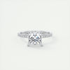 2CT Princess Moissanite Solitaire Pave Setting Engagement Ring