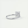 2CT Princess Moissanite Solitaire Pave Setting Engagement Ring