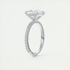 2CT Princess Moissanite Solitaire Pave Setting Engagement Ring