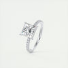 2CT Princess Moissanite Solitaire Pave Setting Engagement Ring