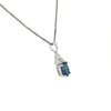 Blue Oval Sapphire Diamond Necklace for Women