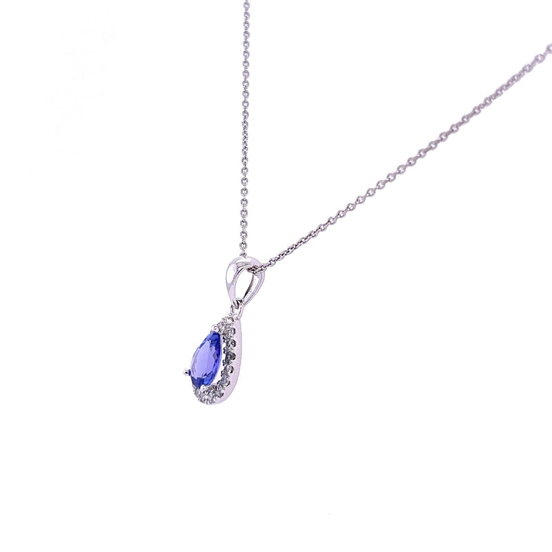 Tanzanite Tear Drop Diamond Necklace for Women