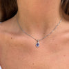 Tanzanite Tear Drop Diamond Necklace for Women