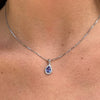 Tanzanite Tear Drop Diamond Necklace for Women