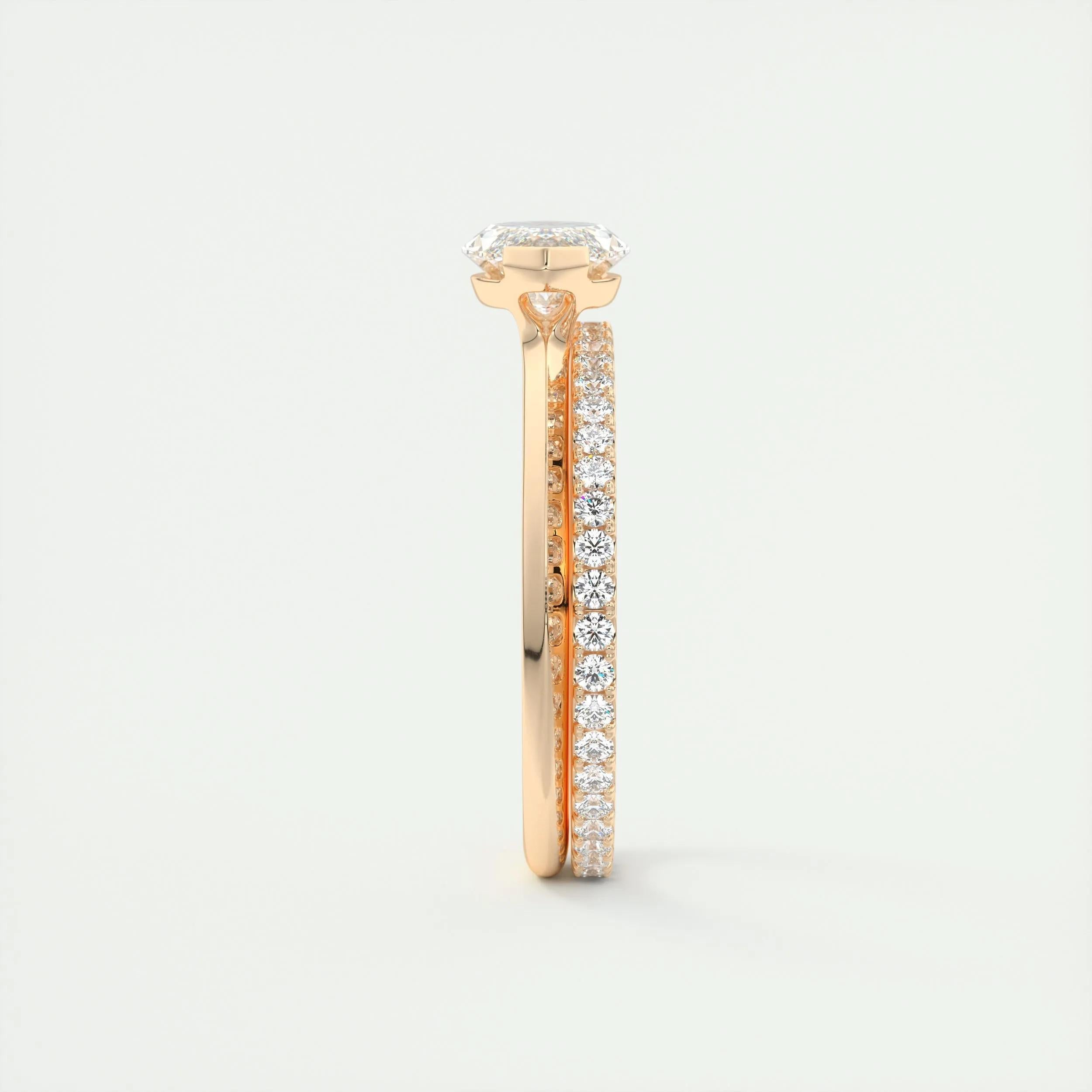 2.0 Ct Marquise East West Solitaire Moissanite Diamond Engagement Ring