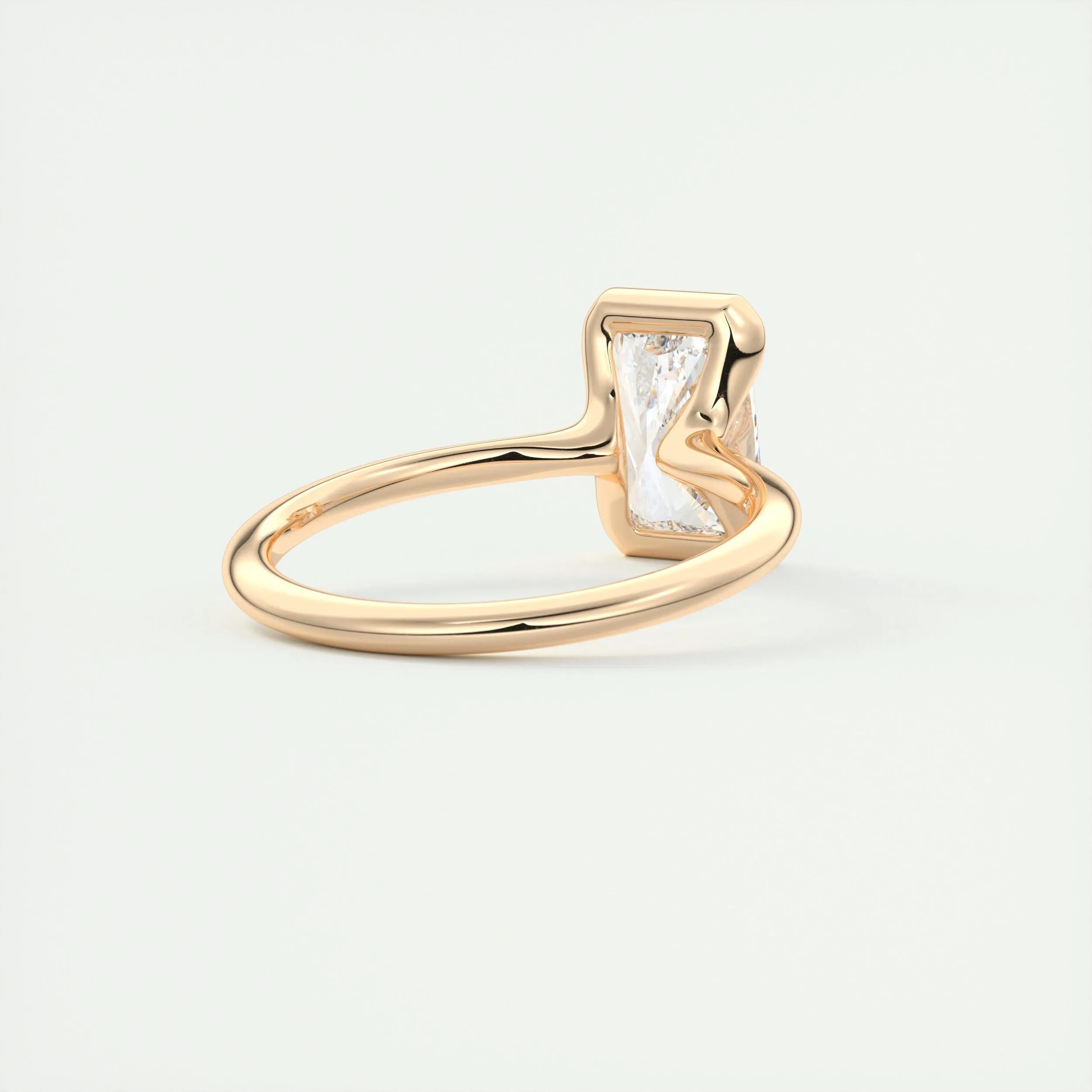 2.0 Ct Radiant Half Bezel Solitaire Moissanite Engagement Ring