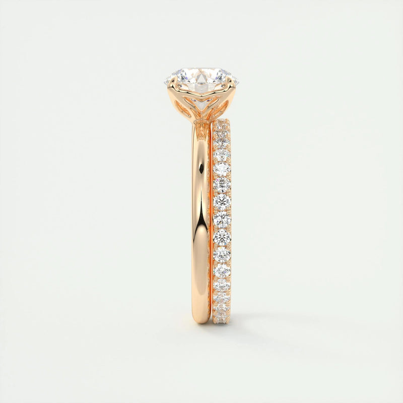 2.18 Ct Round Floral Solitaire Diamond Engagement Ring