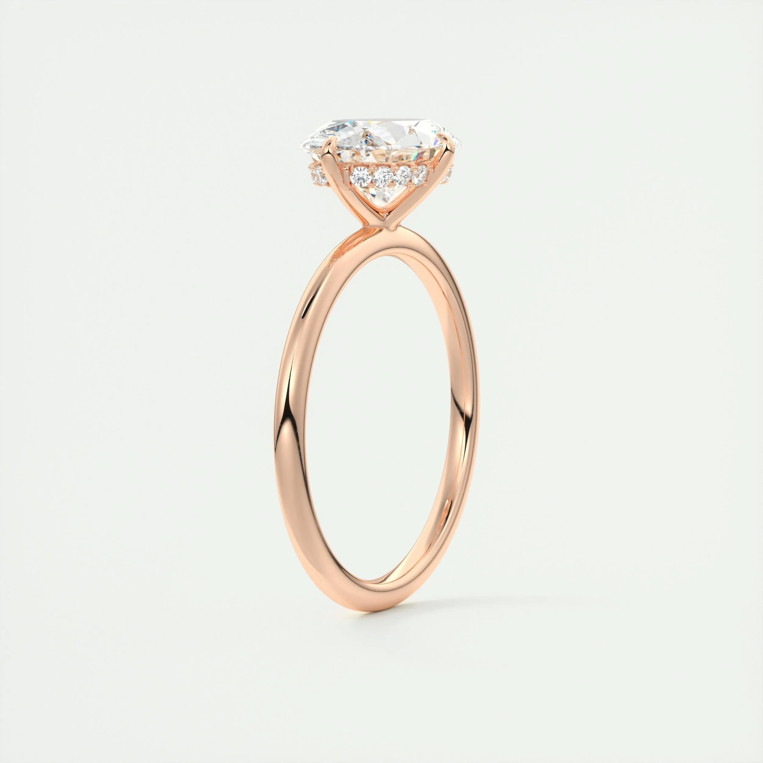 2.5 Ct Oval solitaire with Hidden Halo Moissanite Diamond Engagement Ring