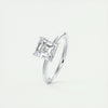 2.0 Ct Asscher Cut Moissanite Solitaire Diamond Engagement Ring