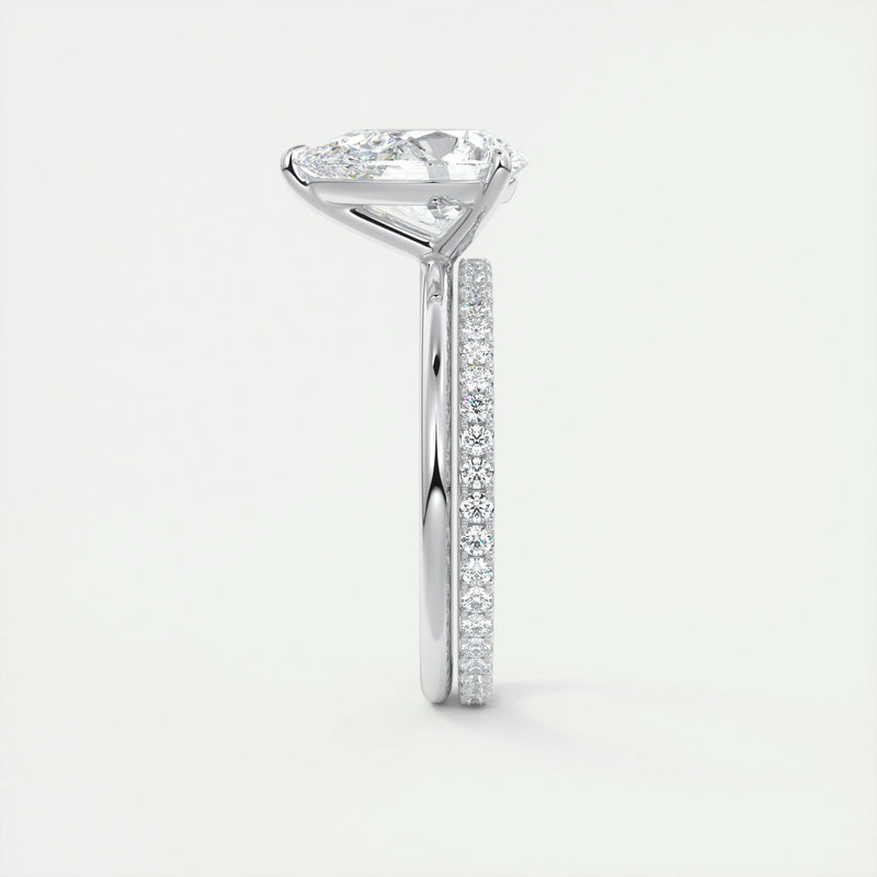 2.2 Ct Solitaire Pear Cut Moissanite Diamond Engagement Ring