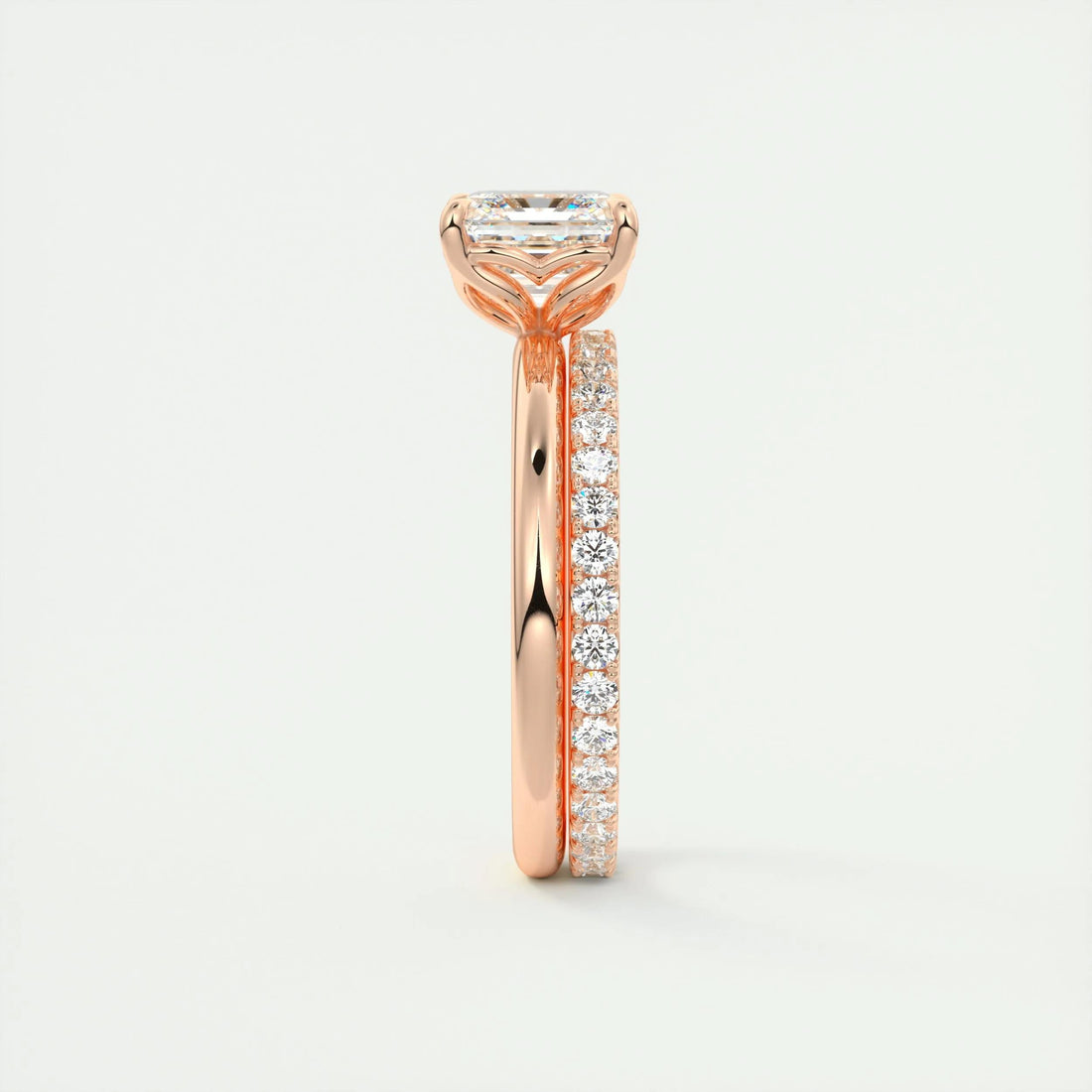 2.0 Ct Asscher Solitaire Moissanite Diamond Engagement Ring
