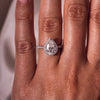 1.93-3.93 CT Pear  CVD Diamond Halo Pave Setting Engagement Ring