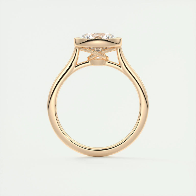 2.2 Ct Round Solitaire Bezel Moissanite Diamond Engagement Ring