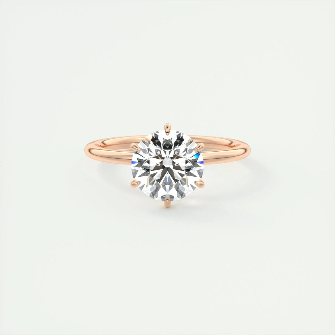 2.15 Ct Round Solitaire Flush Stacking Moissanite Diamond Engagement Ring