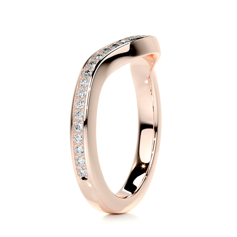 Curved Round Moissanite Wedding Band