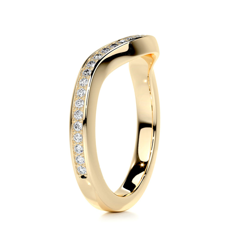 Curved Round Moissanite Wedding Band