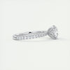 2CT Cushion Moissanite Solitaire Pave Setting Engagement Ring