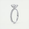 2CT Cushion Moissanite Solitaire Pave Setting Engagement Ring
