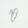 2CT Cushion Moissanite Solitaire Pave Setting Engagement Ring
