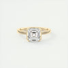 2CT Asscher Cut Moissanite Bezel Solitaire Engagement Ring