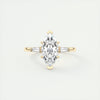 2CT  Marquis Cut Moissanite 3 Stones Diamond Engagement Ring